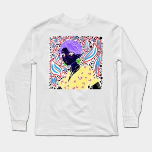 Maho shojo, dark elf waifu in kawaii pattern Long Sleeve T-Shirt